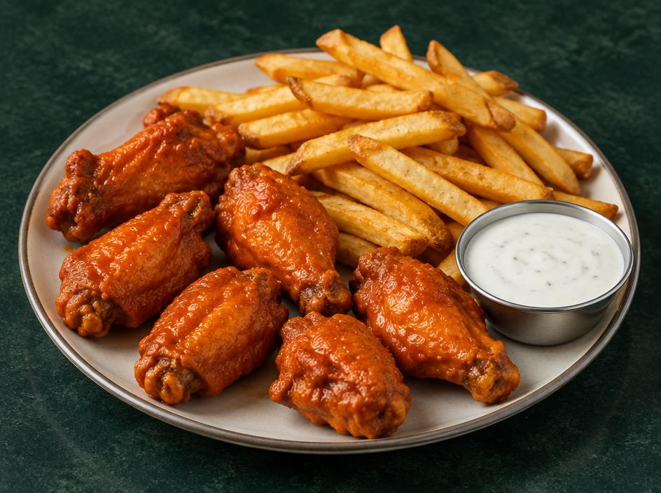6 Wings with French Fries